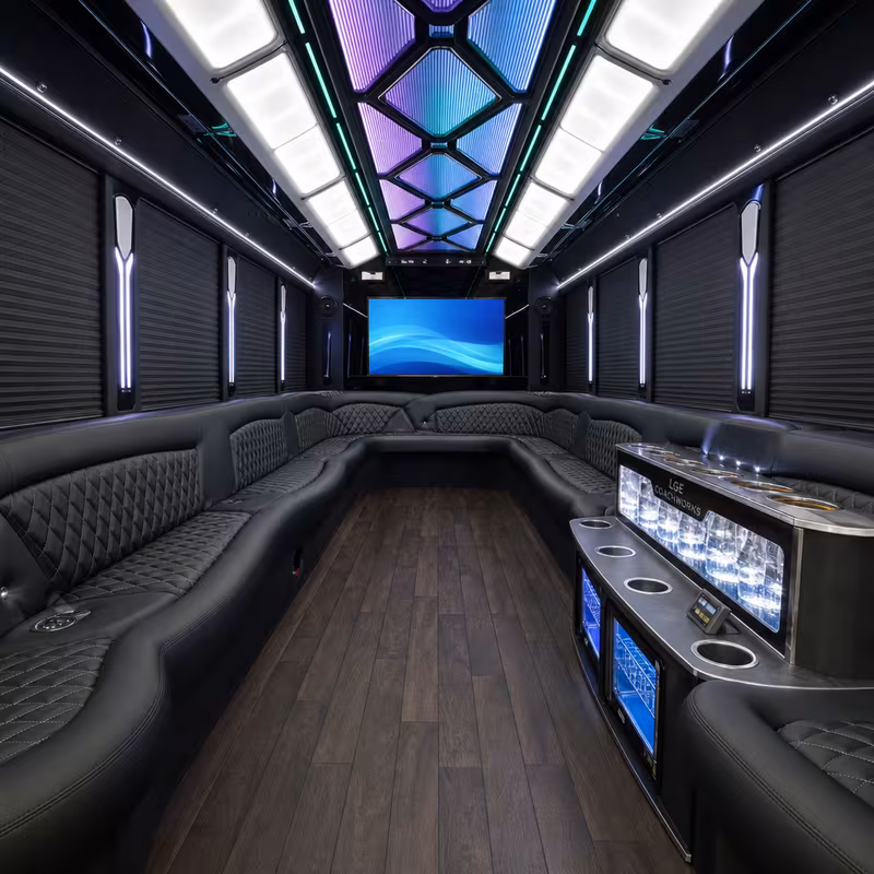 28 Passenger Party Bus Interior