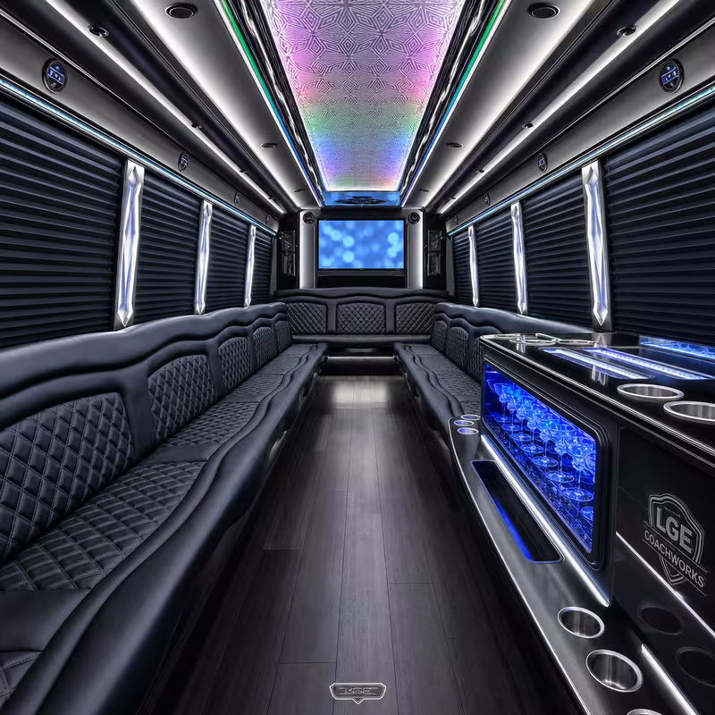 30 Passenger Party Bus Interior