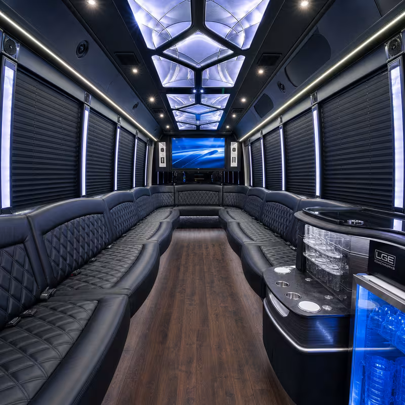 40 Passenger Party Bus Interior