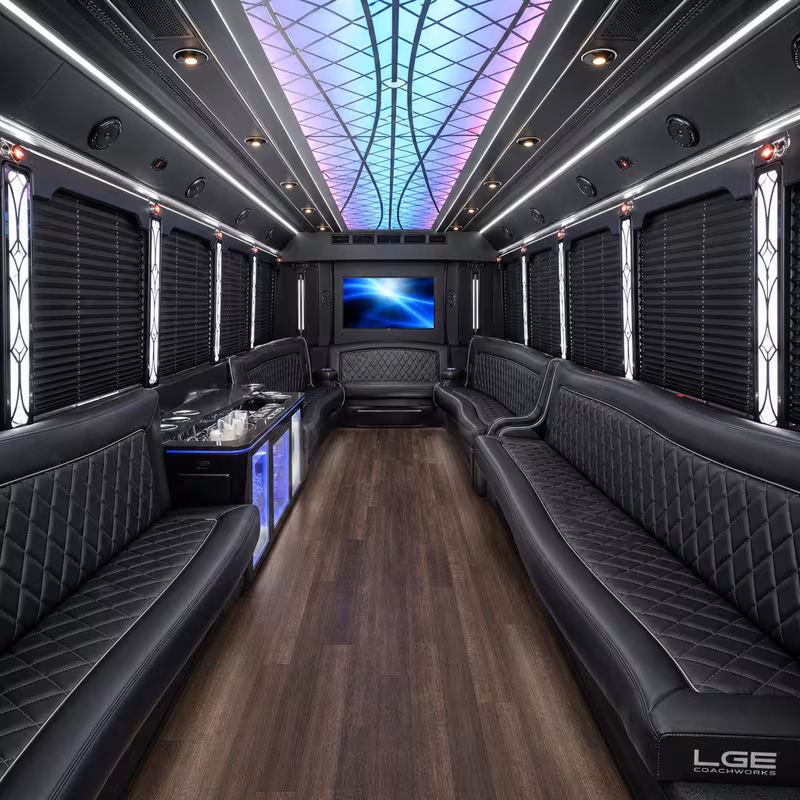 40 Passenger Party Bus Interior