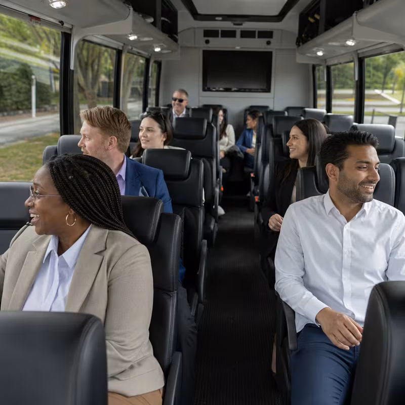 Black Mercedes Sprinter van staged for an Overland Park Corporate Transportation group