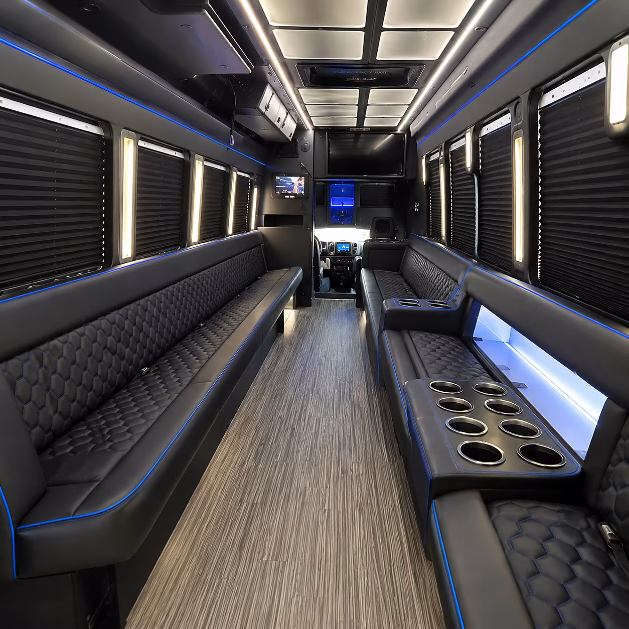 Overland Park Bachelor & Bachelorette Transportation party bus interior