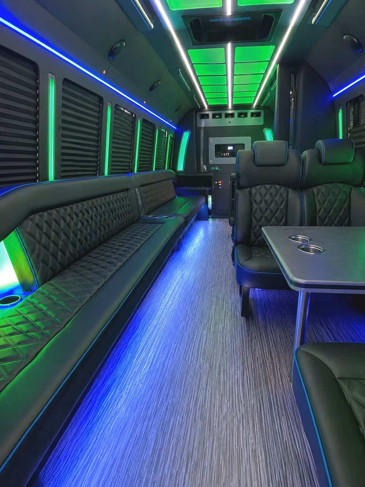 Overland Park Private Event Transportation party bus interior