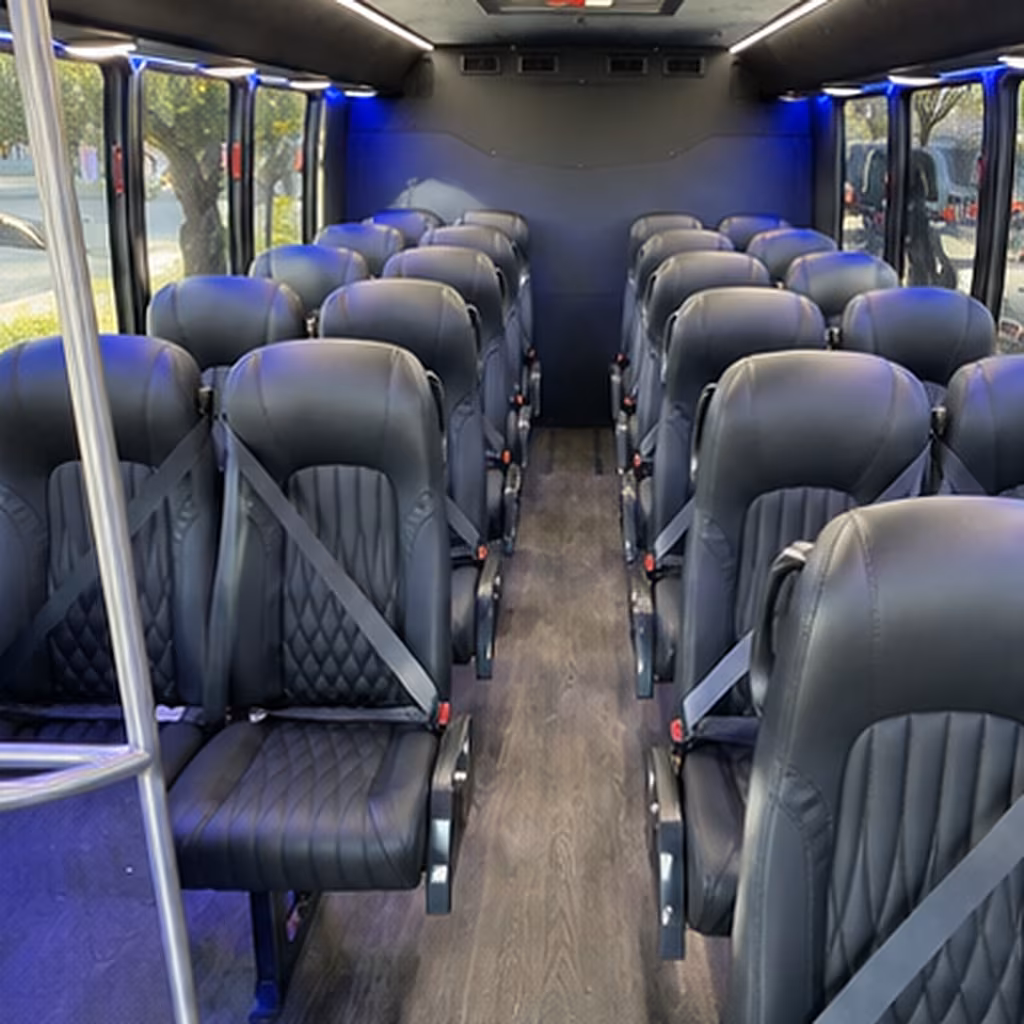 Overland Park School Event Transportation party bus interior