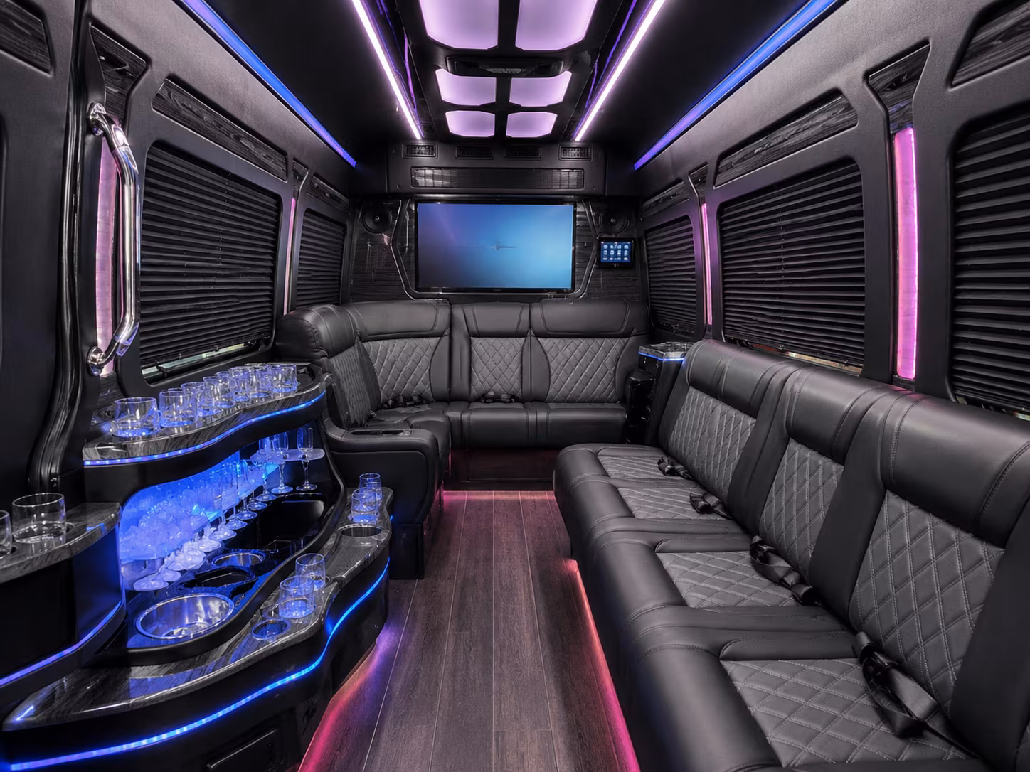 Overland Park School Event Transportation party bus exterior