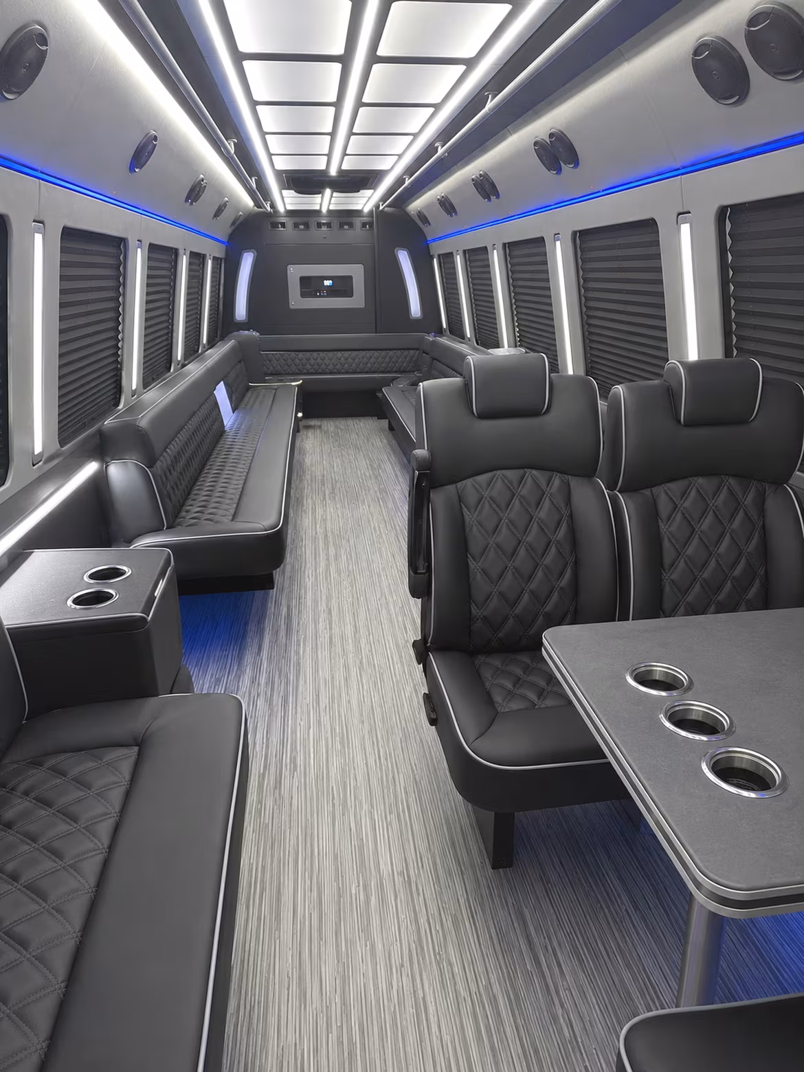 Overland Park Sporting Event Transportation party bus interior