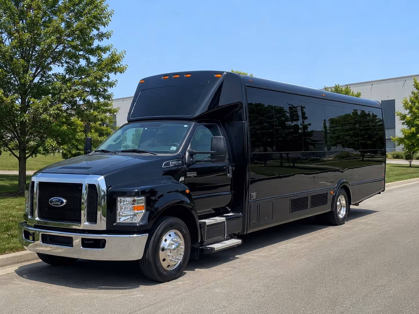 Overland Park Wedding Transportation party bus exterior
