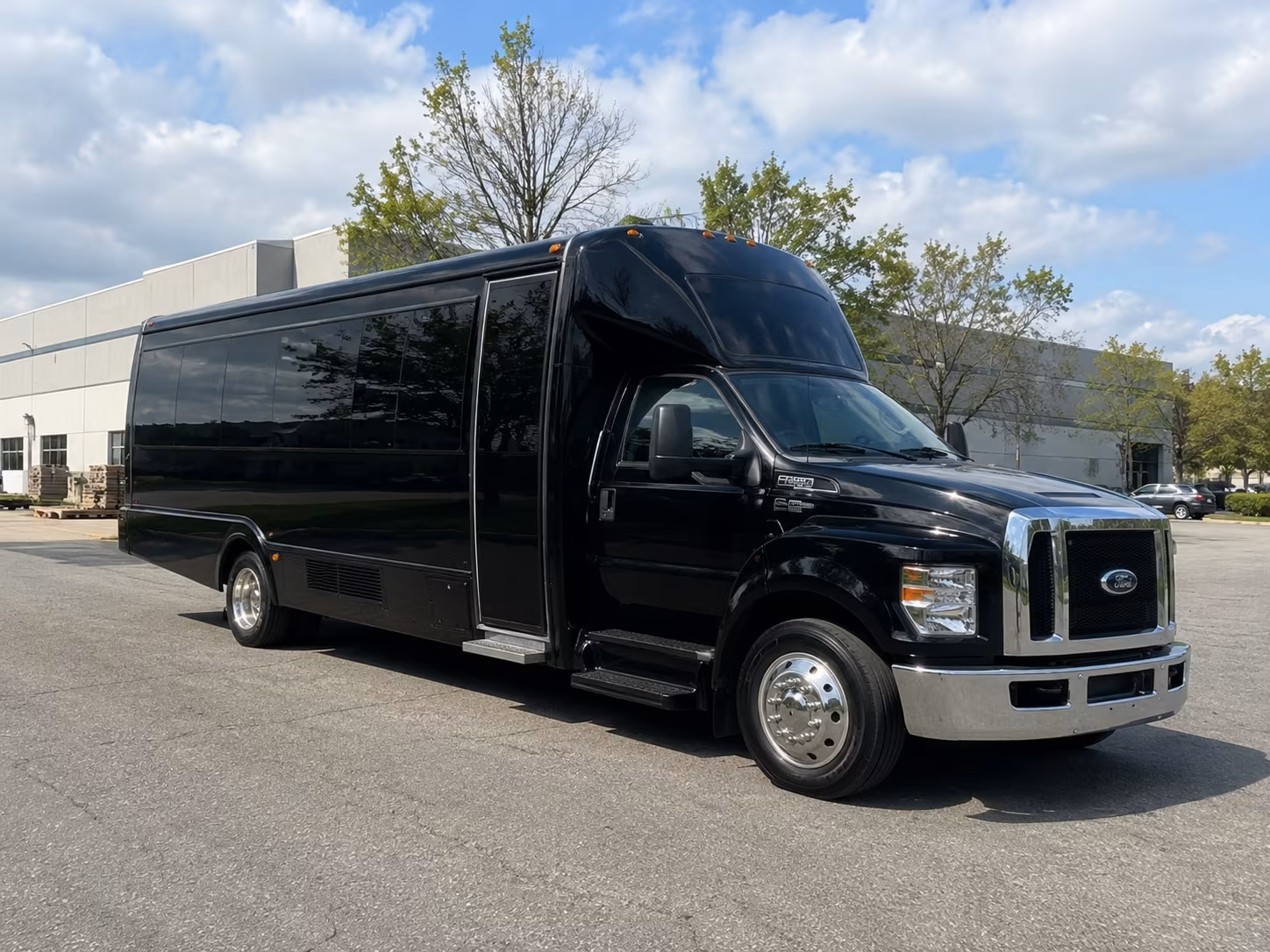 Overland Park Wedding Transportation party bus exterior