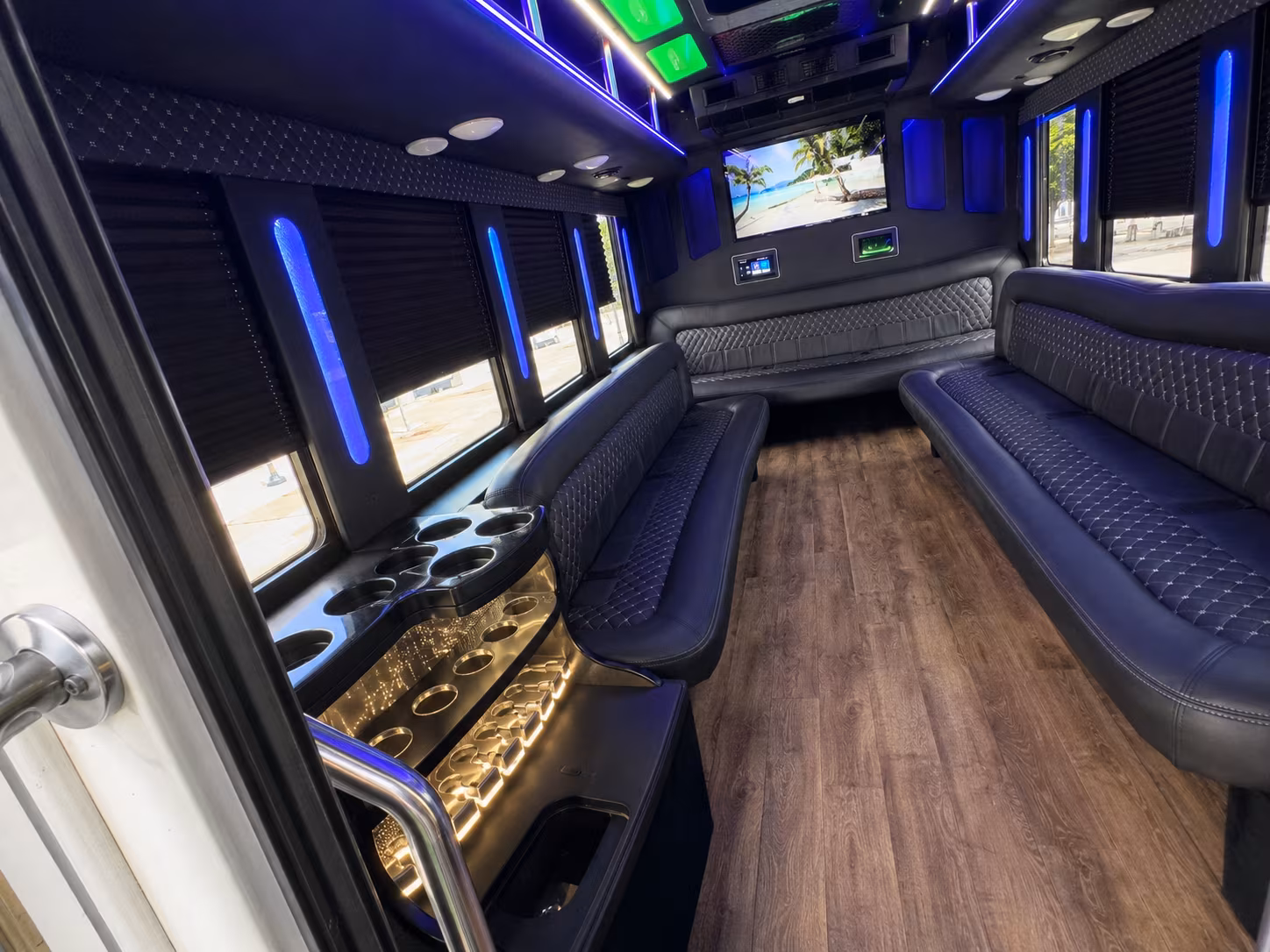Overland Park Wedding Transportation party bus exterior