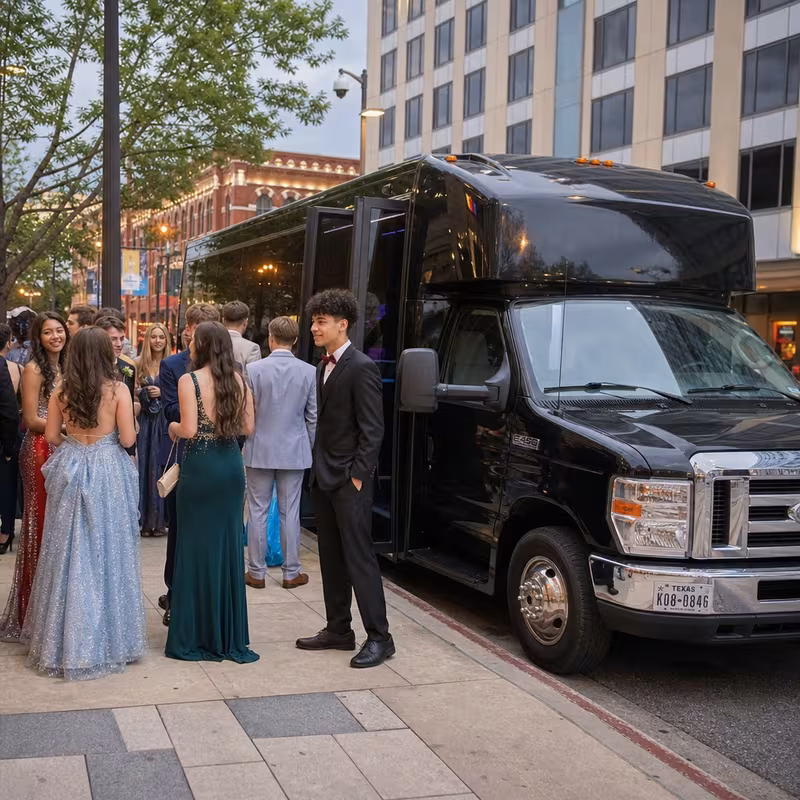 Passengers loading luggage while boarding an Overland Park group shuttle