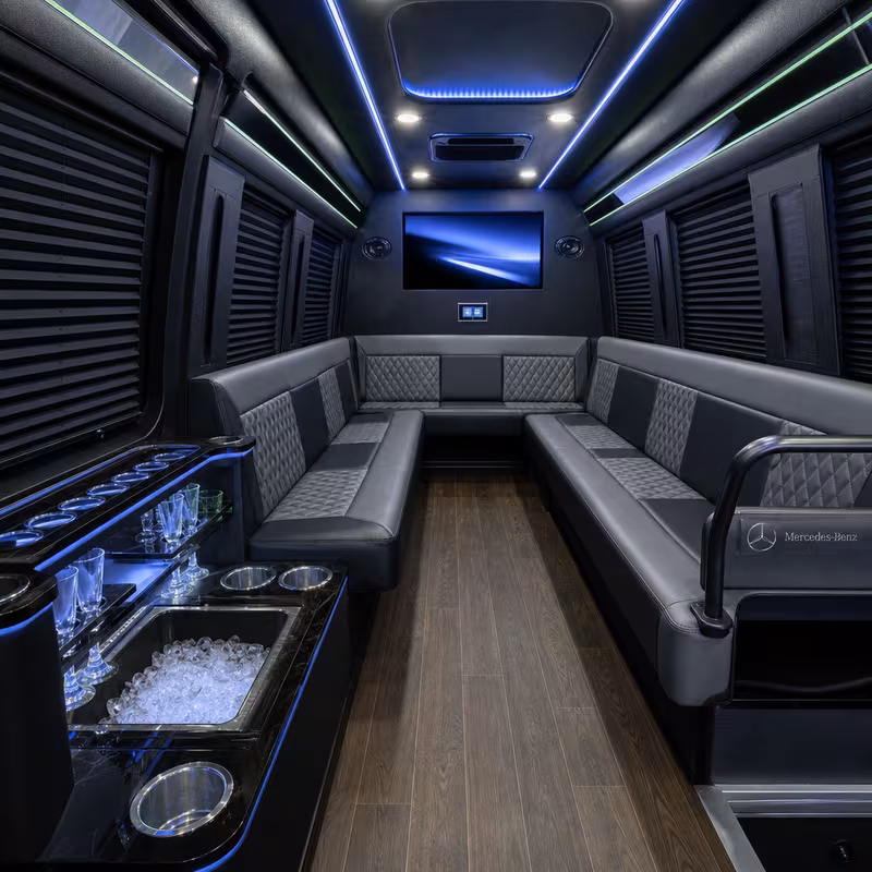 14 Passenger Sprinter Limo Interior