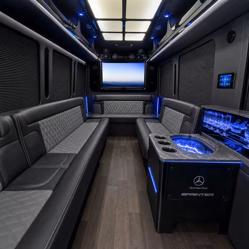 14 Passenger Sprinter Limo Interior