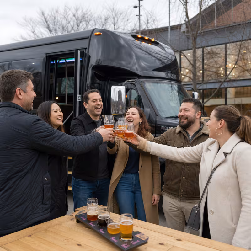 Passengers loading luggage while boarding an Overland Park group shuttle